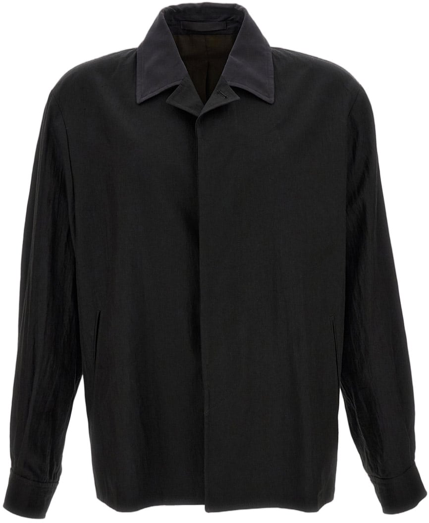 Our Legacy Techflax Relaxed Fit Pack Blazer With Contrast Collar Zwart
