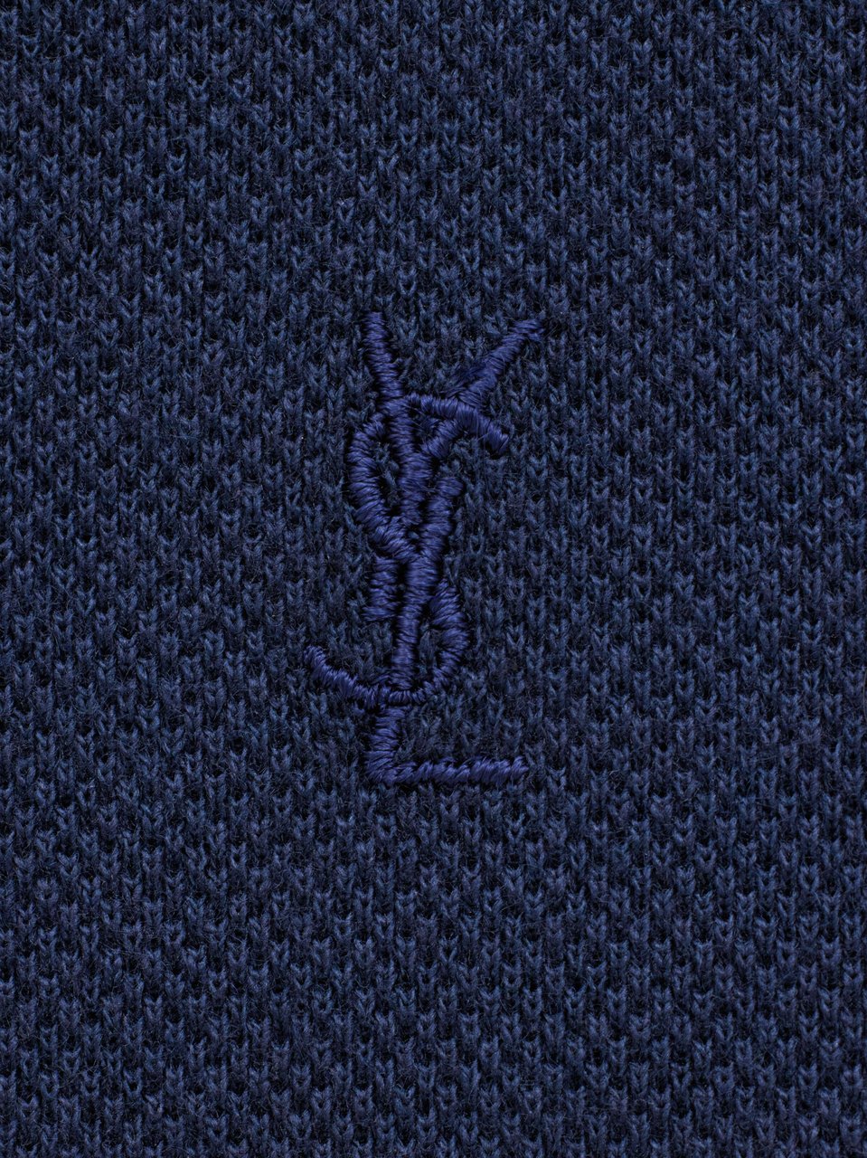 Saint Laurent Short-Sleeve Cassandre Polo with Tonal Embroidery and Asymmetrical Hem Zwart