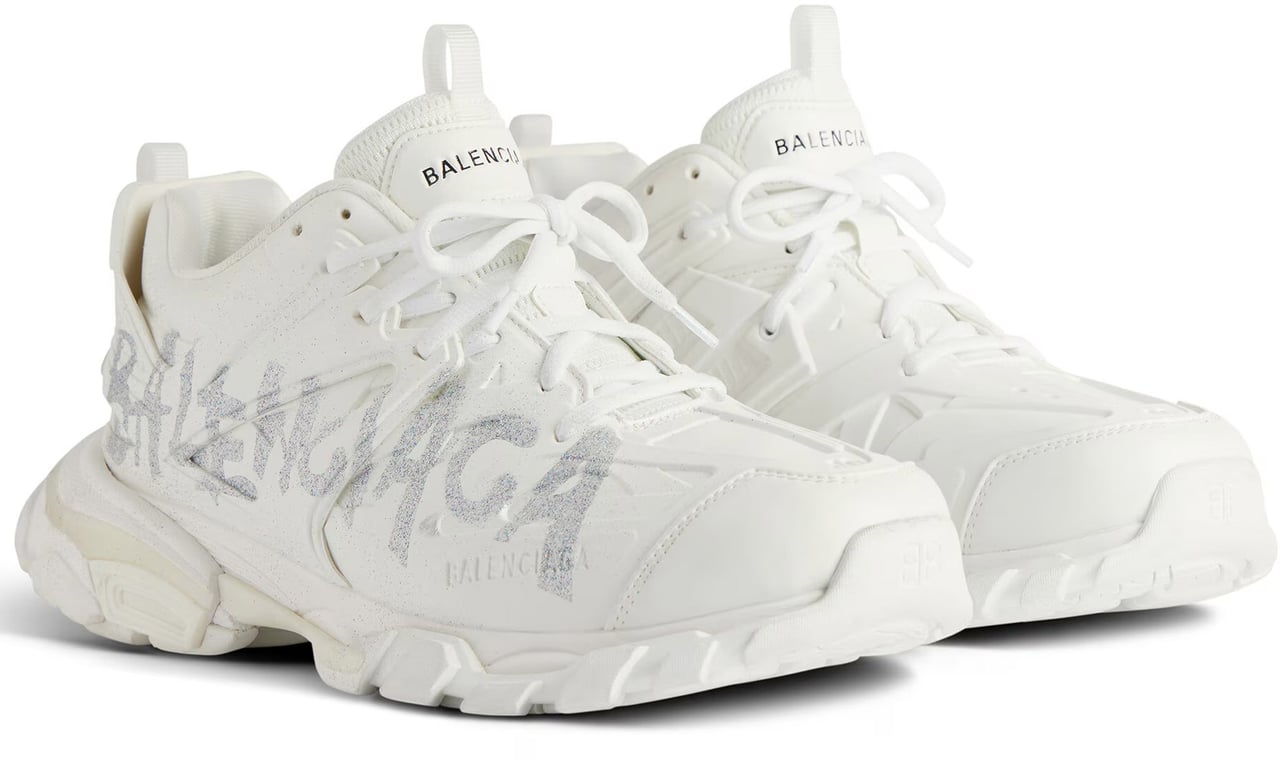 Balenciaga Neutral Track Embossed Chunky Sneakers Wit