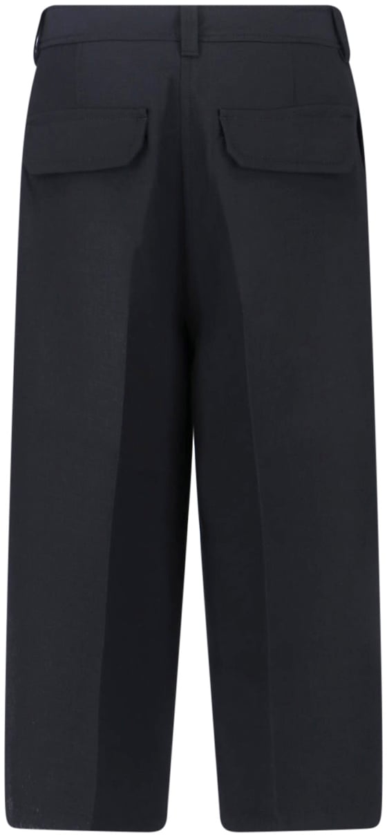 Filippa K Black Blaire Cropped Tailored Wool Trousers Zwart