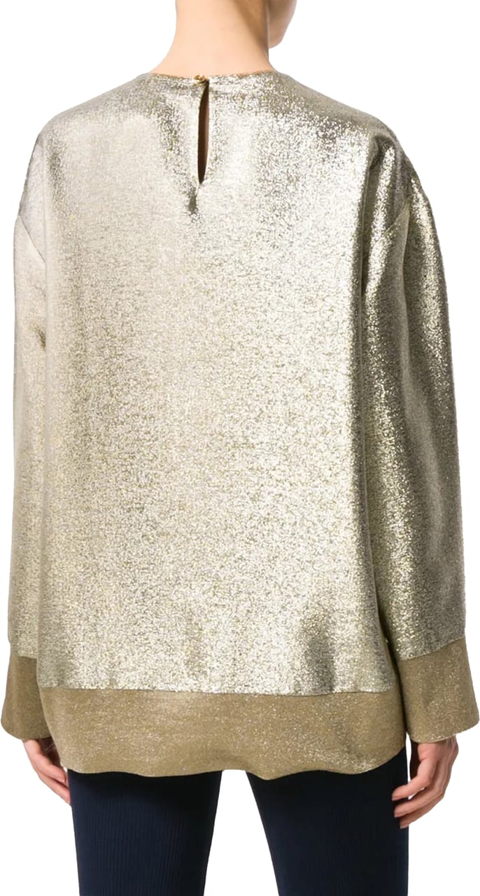 Stella McCartney Gold Boxy Metallic Metallic Sweater Neutraal