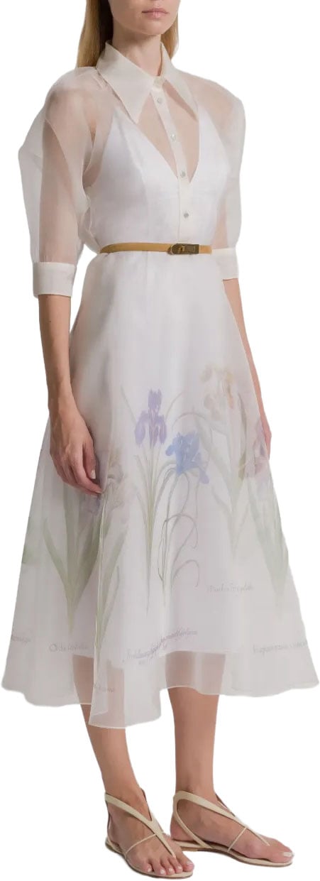 Alberta Ferretti Classic Tailored Fit Minimalist Dress Wit