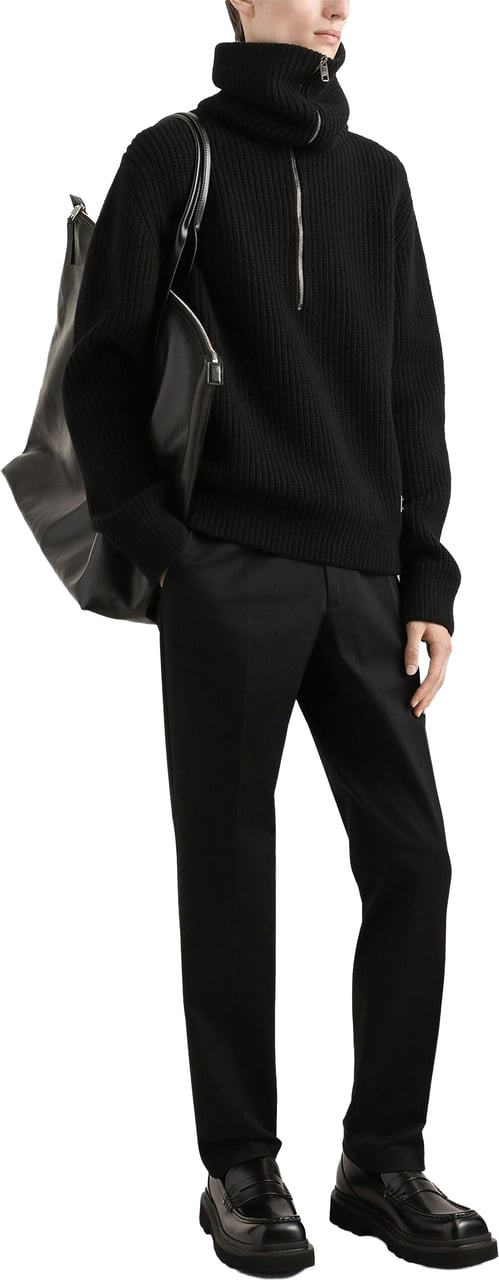 Dolce & Gabbana Tailored Stretch Cotton Gabardine Black Trousers Zwart