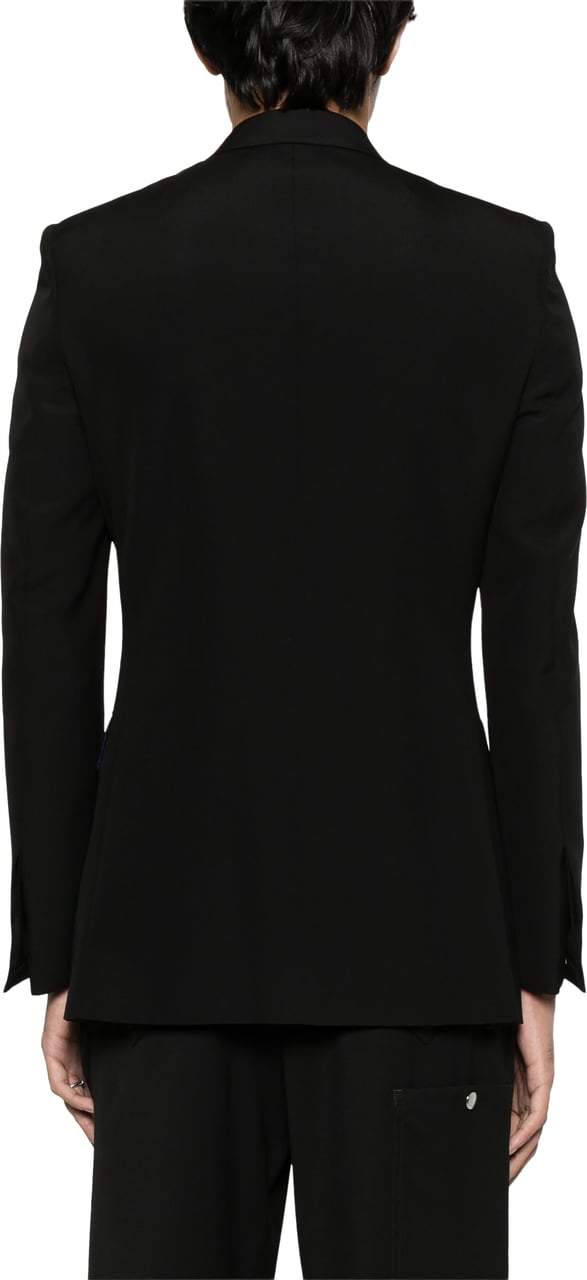 Givenchy Single-Breasted Structured Technical Wool Jacket Zwart