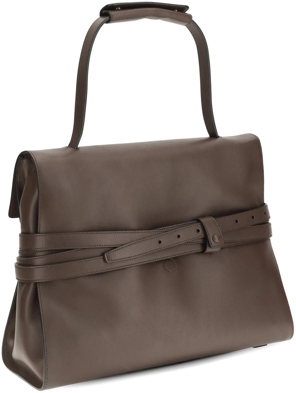 Moschino Structured Nappa Leather Handbag With Padded Handle Grijs
