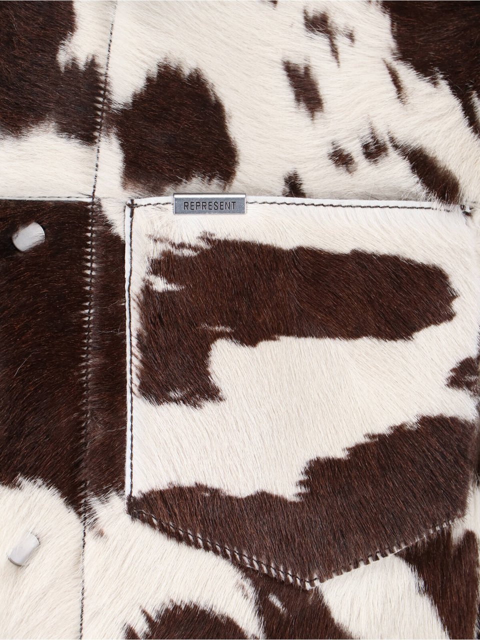 Represent Multicolor Cow Print Leather Jacket Bruin