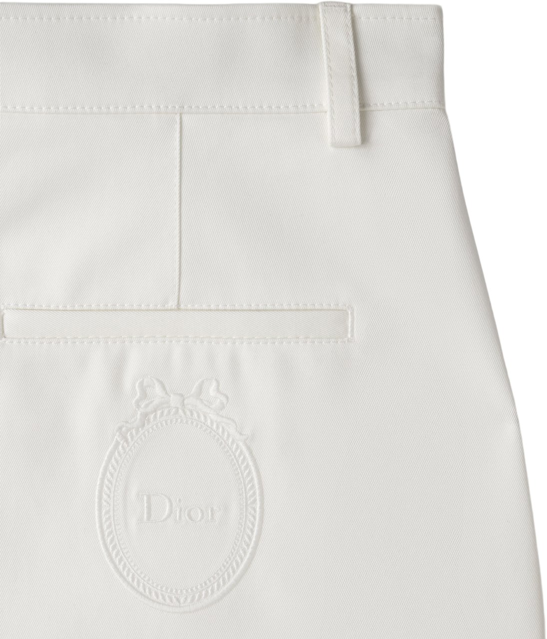 Dior White Tailored Minimalist Embossed Logo Shorts Neutraal