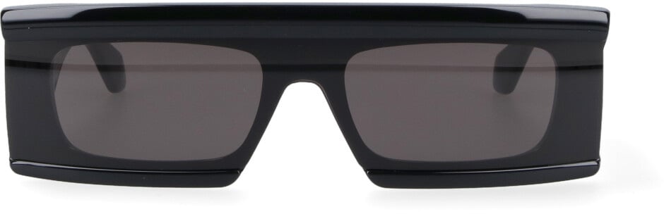 Alaïa Black Mask Rectangular Acetate Frame Sunglasses Zwart
