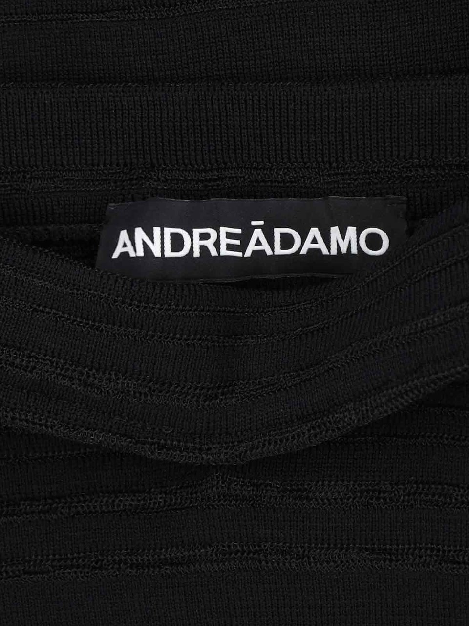 ANDREADAMO Black Semi-Transparent Ribbed Maxi Skirt Zwart