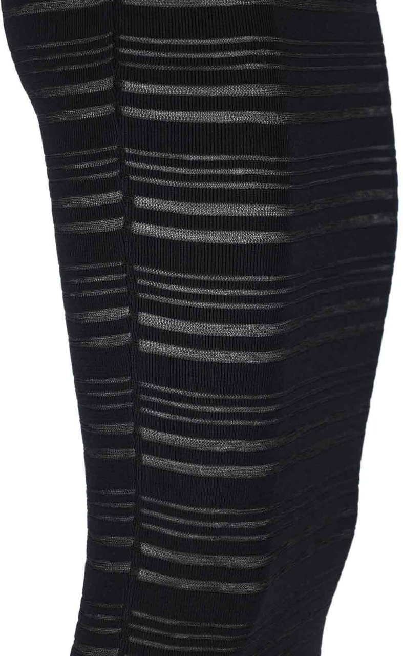 ANDREADAMO Black Semi-Transparent Ribbed Maxi Skirt Zwart