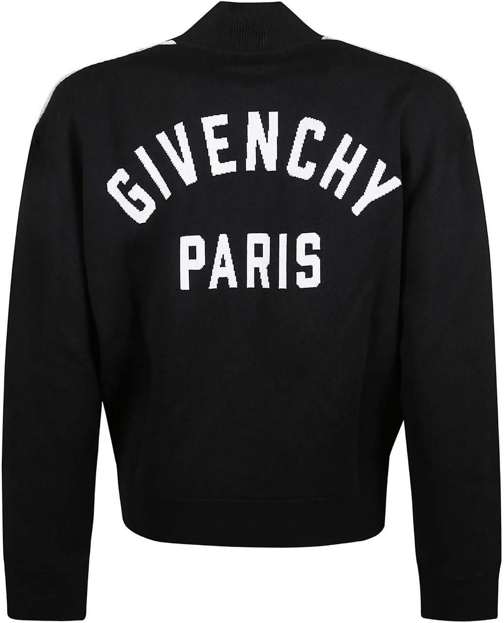 Givenchy Couture Seam Cropped Wool Zipped Cardigan Zwart