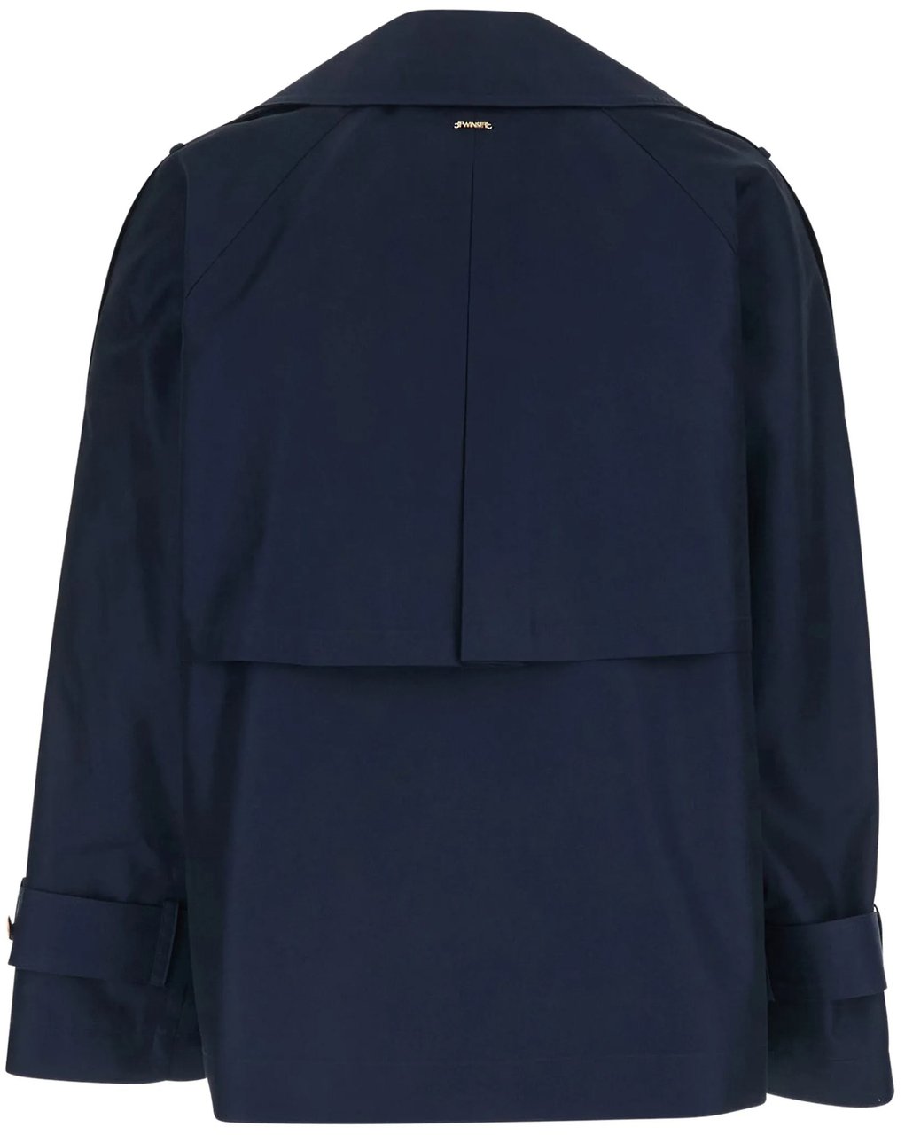 Twin-set Blue Caban Cropped Double-Breasted Peacoat Zwart