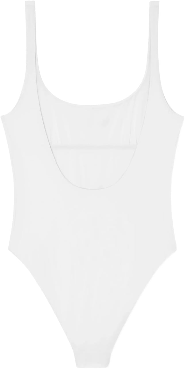 Versace Black Minimalist One-Piece Scoop-Back Swimsuit Wit