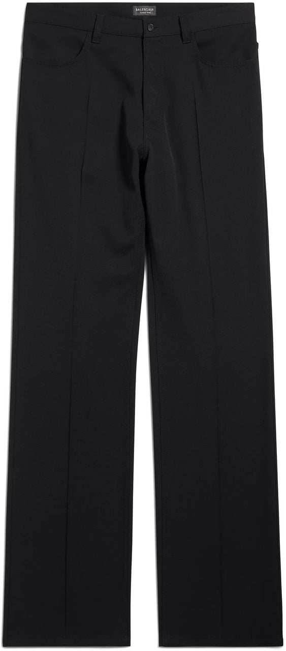 Balenciaga Black Tailored Straight-Leg Structured Pants Zwart