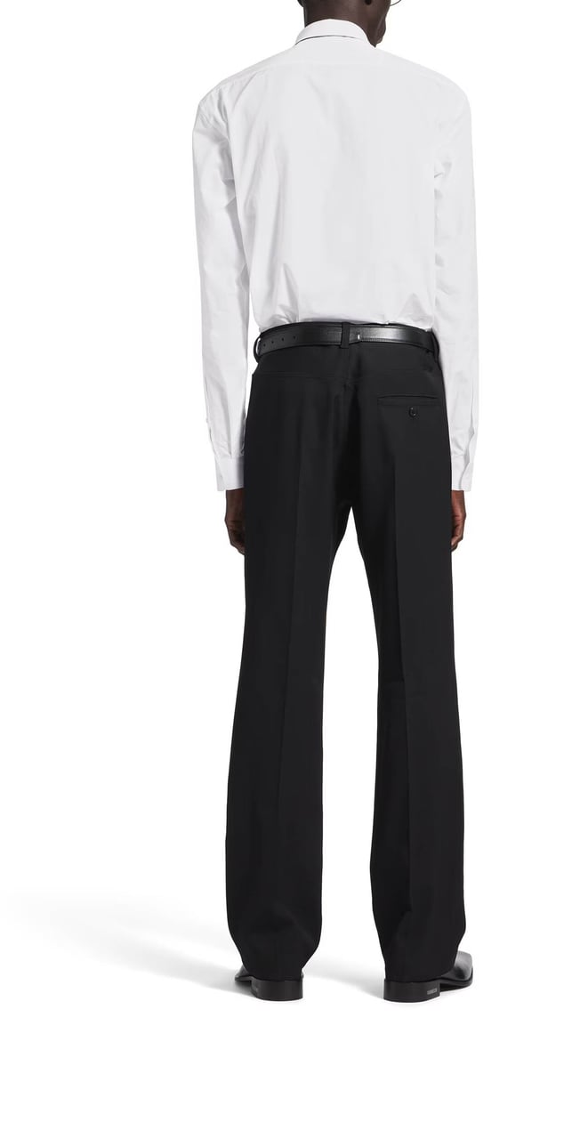 Balenciaga Black Tailored Straight-Leg Structured Pants Zwart