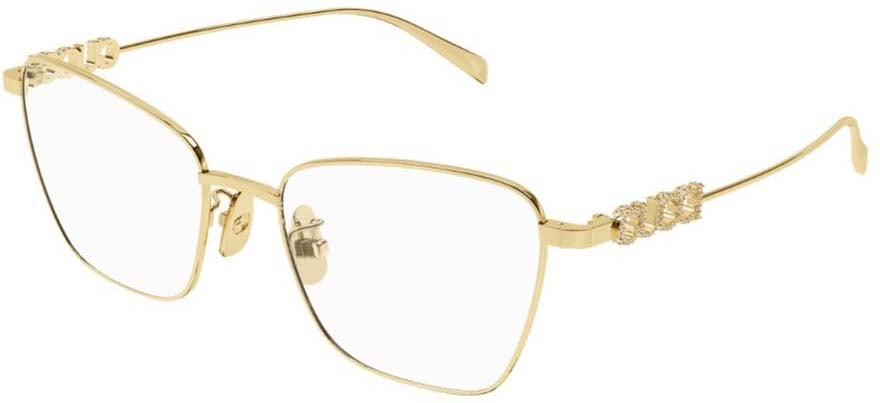 Gucci Butterfly-Shaped Metal Frame Eyeglasses With Decorative Logo Detail Wit