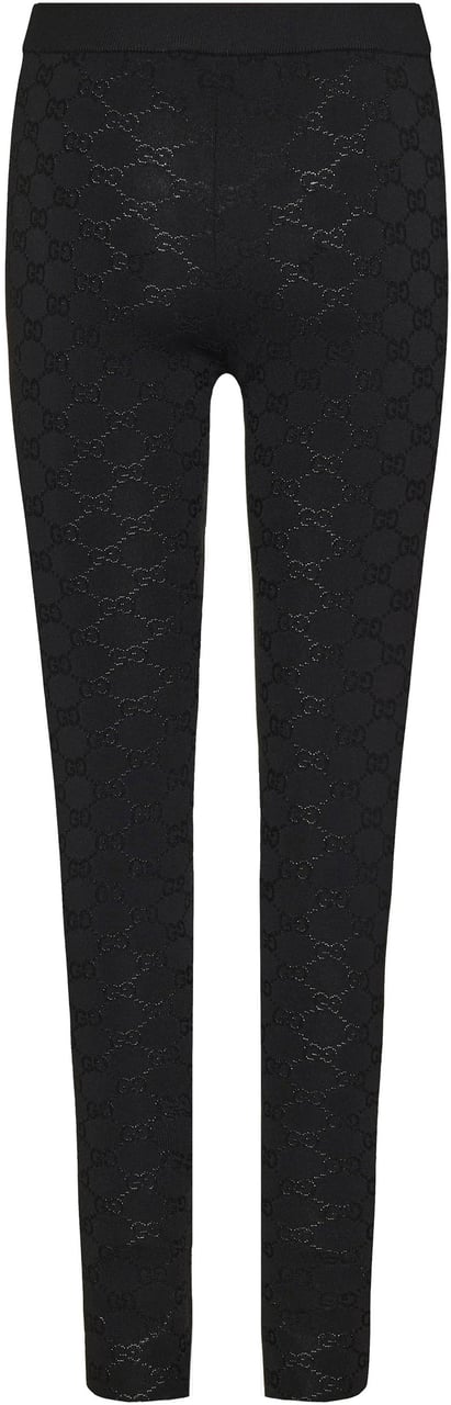 Gucci High-Waisted Slim Fit Textured Pants Zwart