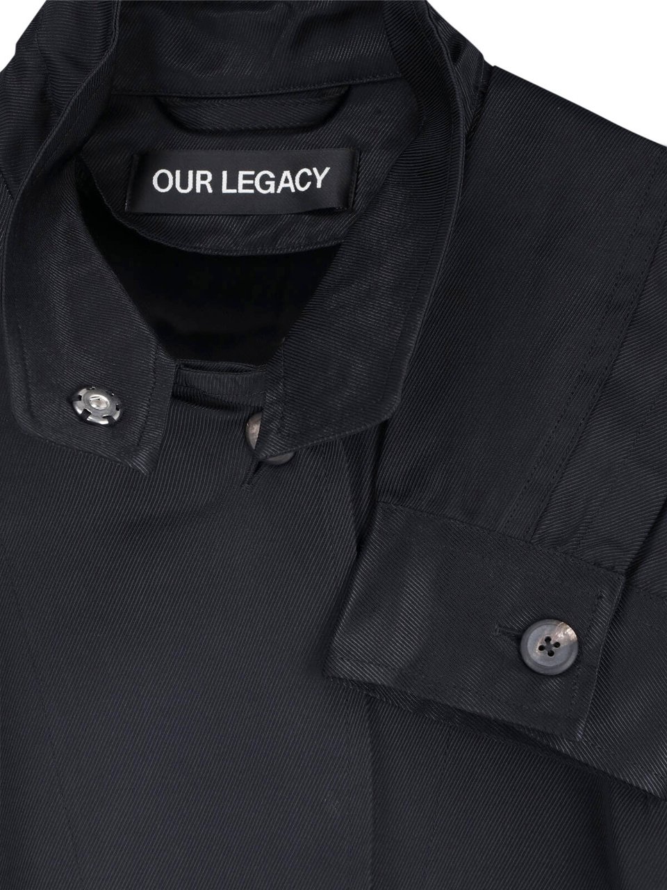 Our Legacy Black High Collar Cropped Jacket Zwart
