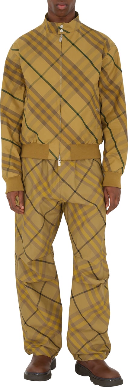 Burberry Check Brown Cotton Bomber Jacket Bruin