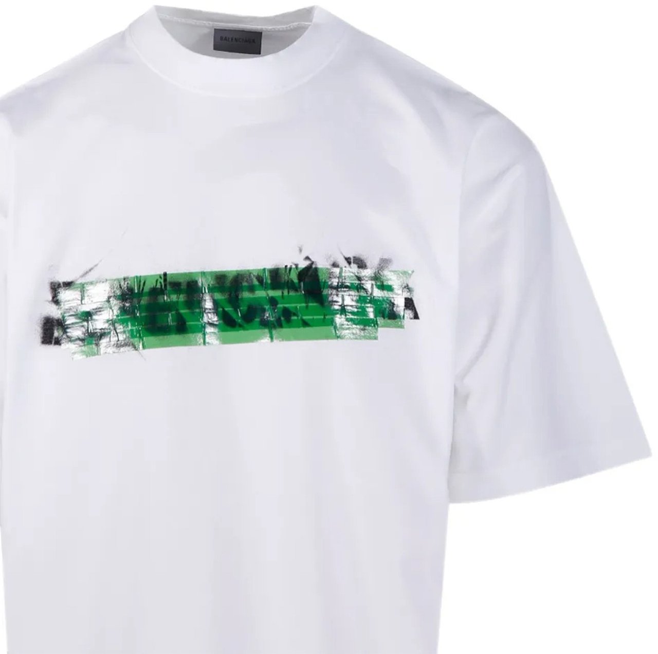 Balenciaga White Medium Fit Abstract Cotton T-Shirt Wit