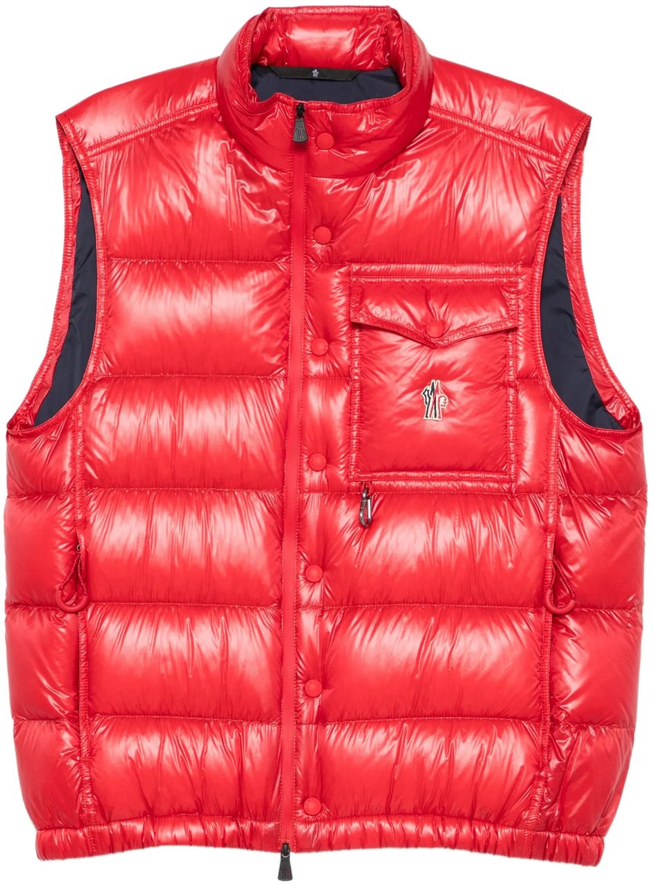 Moncler Red Uychi Quilted Nylon Puffer Vest Rood