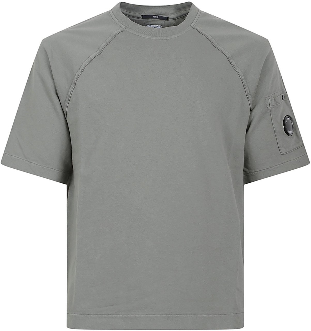 CP Company Relaxed Fit Grey T-Shirt with Distinctive Raglan Sleeves Grijs