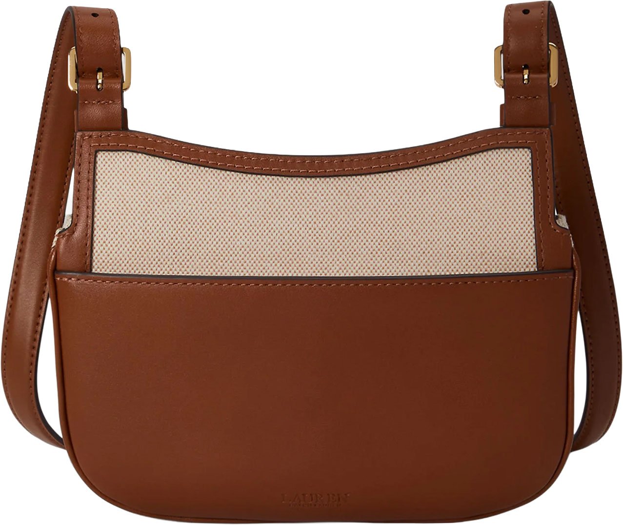 Ralph Lauren Structured Rectangular Shoulder Bag with Textured Fabric Beige