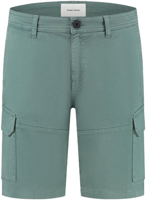 Pure Path Pure Path Garment Dye Cargo Short Groen