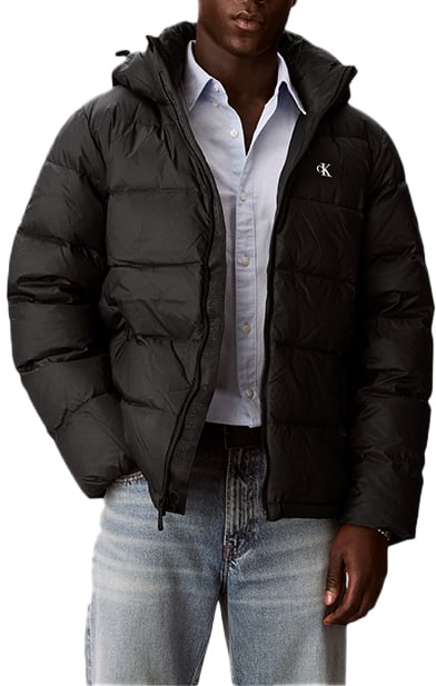 Calvin Klein Calvin Klein Jeans LS Nylon Zip Off Hood Down Puffe Zwart