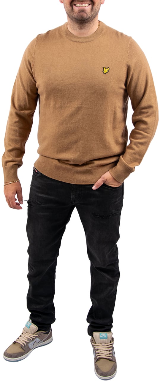 Lyle & Scott Lyle & Scott Cotton Merino Crew Neck Jumper Bruin