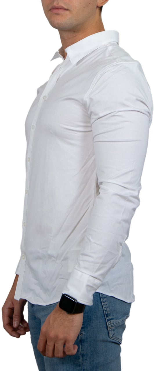 Pure Path Pure Path Slim Fit Shirts Longsleeve Wit