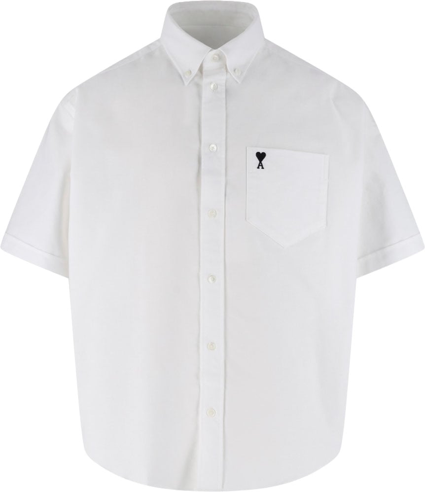 AMI Paris Adc Bowling Shirt Bianco Wit