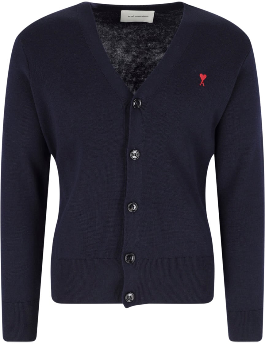 AMI Paris Cardigan Adc Rosso Blauw