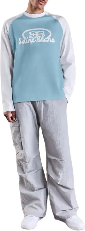 Saint Blanc Blend Logo Raglan Longsleeve White Blauw