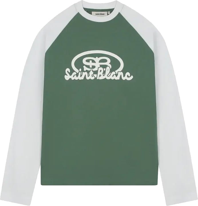 Saint Blanc Blend Logo Raglan Longsleeve White Groen