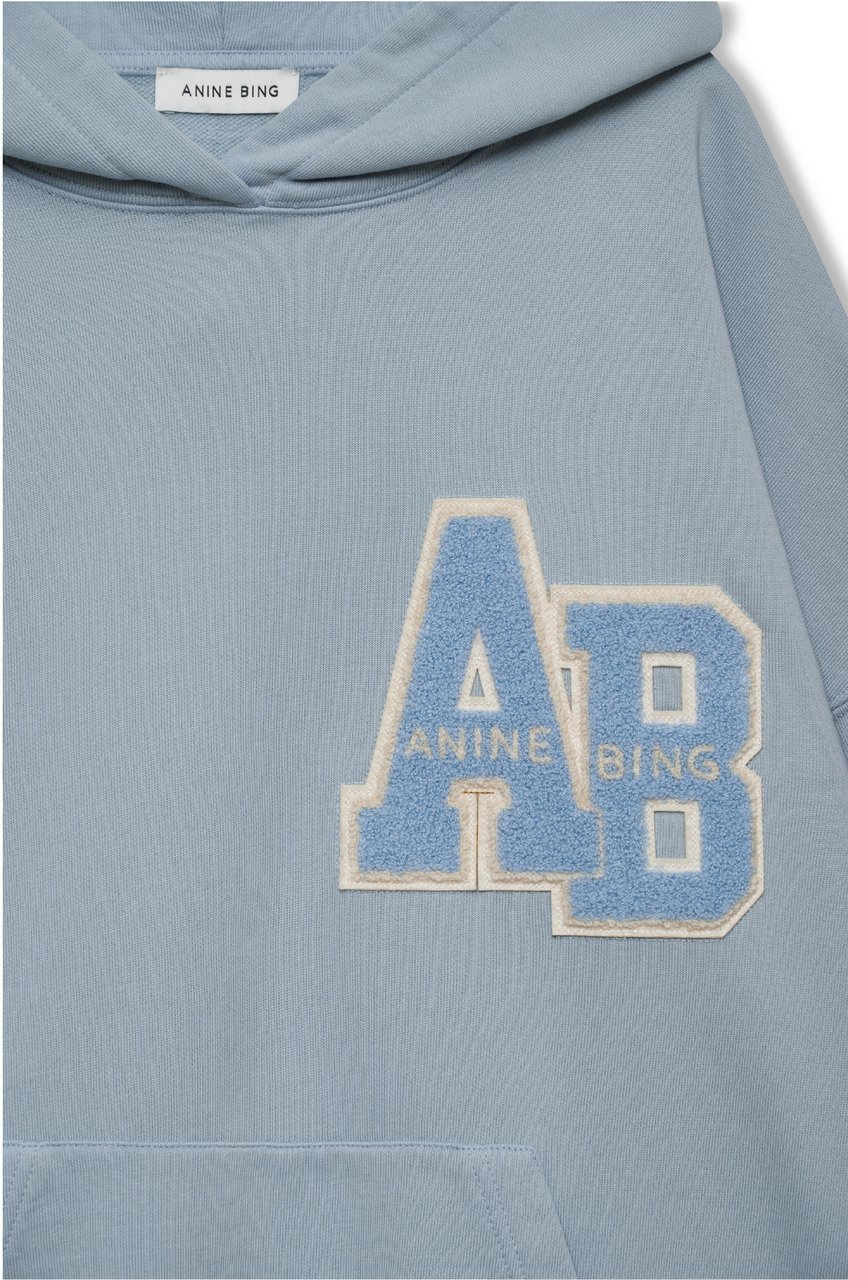 Anine Bing hoodie lbl logo borst Blauw