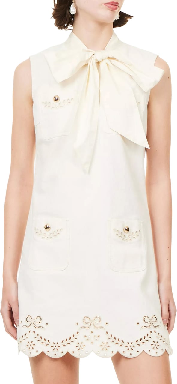 Self-Portrait dress ecru Wit
