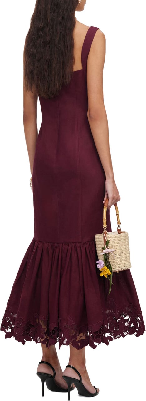 Self-Portrait dress burgundy Rood