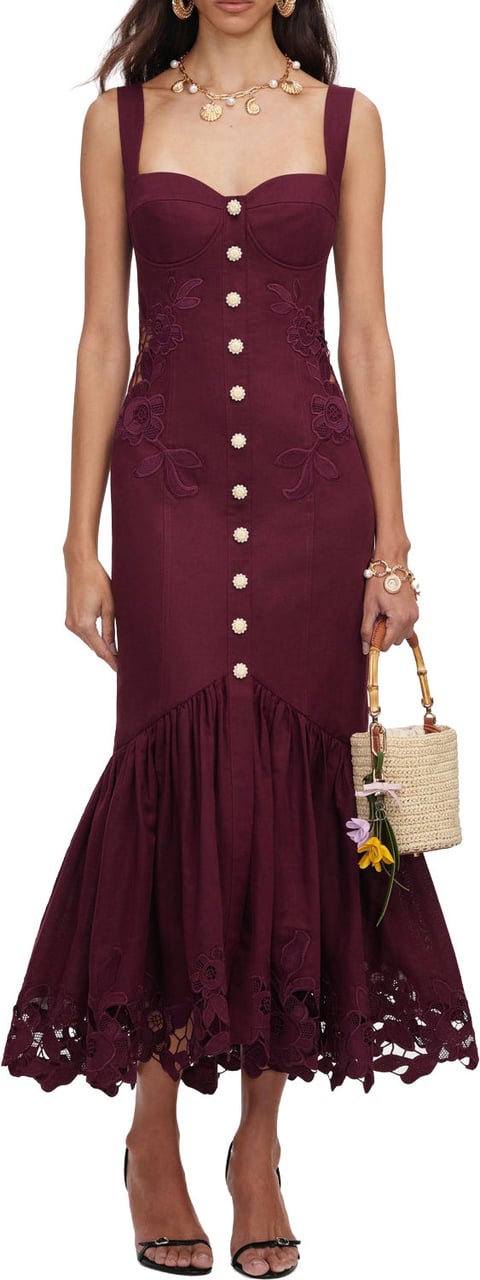 Self-Portrait dress burgundy Rood
