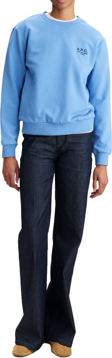 A.P.C. sweater mid blue Blauw