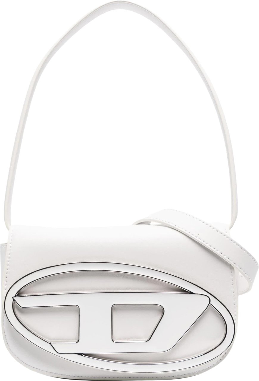 Diesel White 1DR Nappa Leather Shoulder Bag Wit