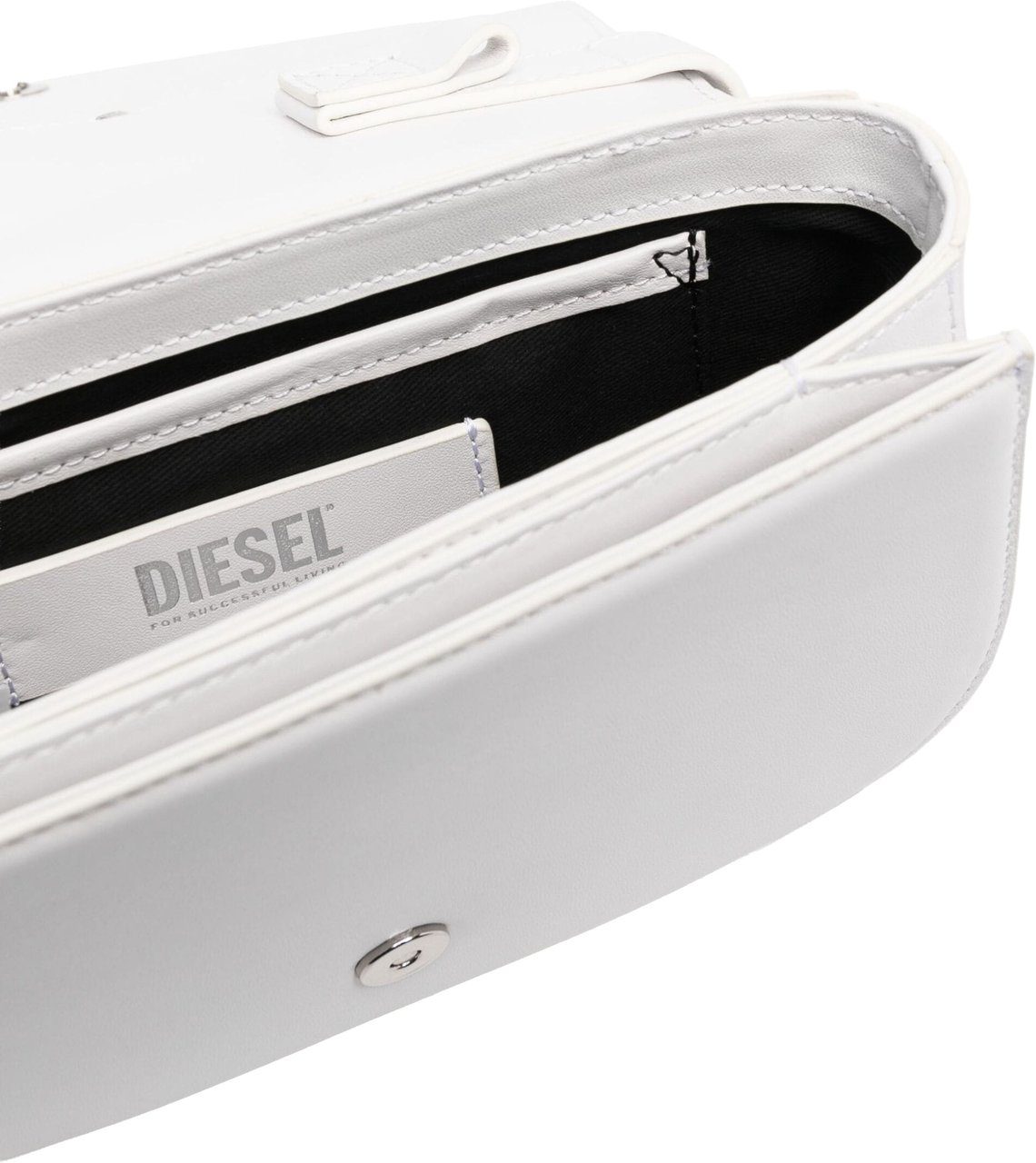 Diesel White 1DR Nappa Leather Shoulder Bag Wit