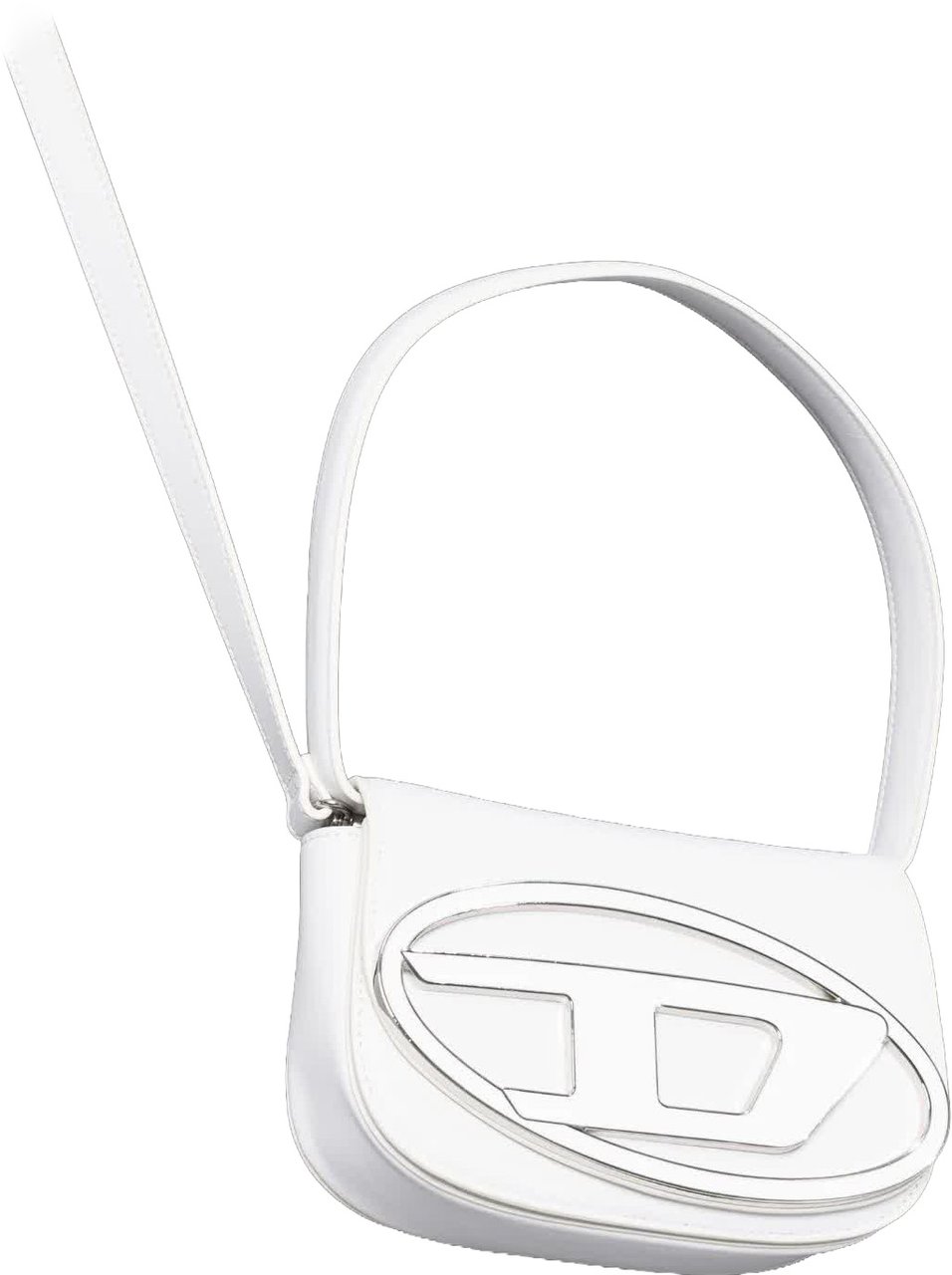 Diesel White 1DR Nappa Leather Shoulder Bag Wit