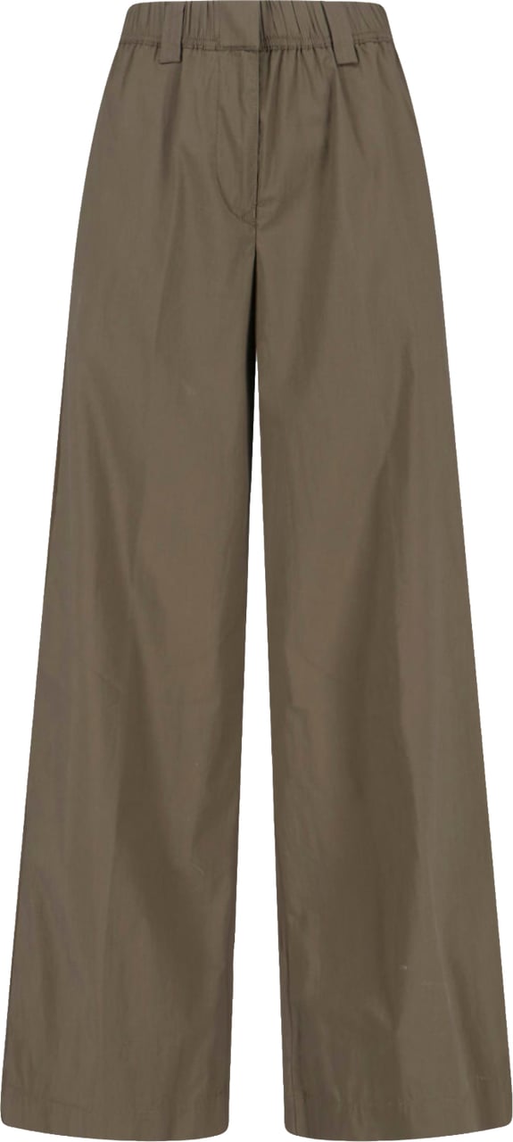 Aspesi Wide Cotton Blend Trousers – Green Groen