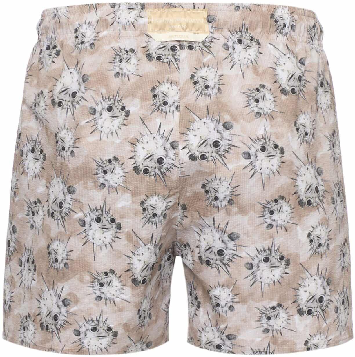 Emporio Armani Blowfish Print Swim Taupe Taupe