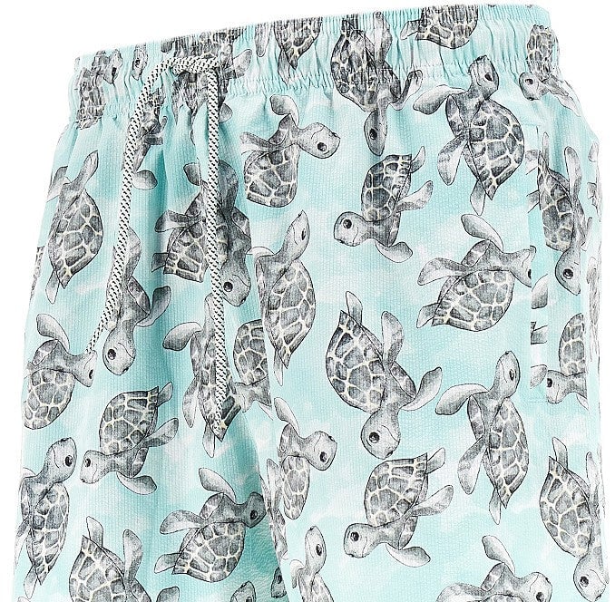 Emporio Armani Turtle Print Swim Aqua Blauw
