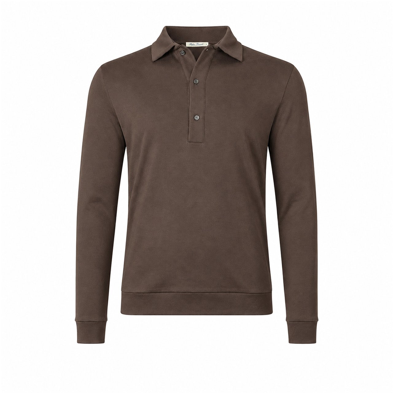 Stefan Brandt Polo lange mouw Lim 3B bruin Bruin