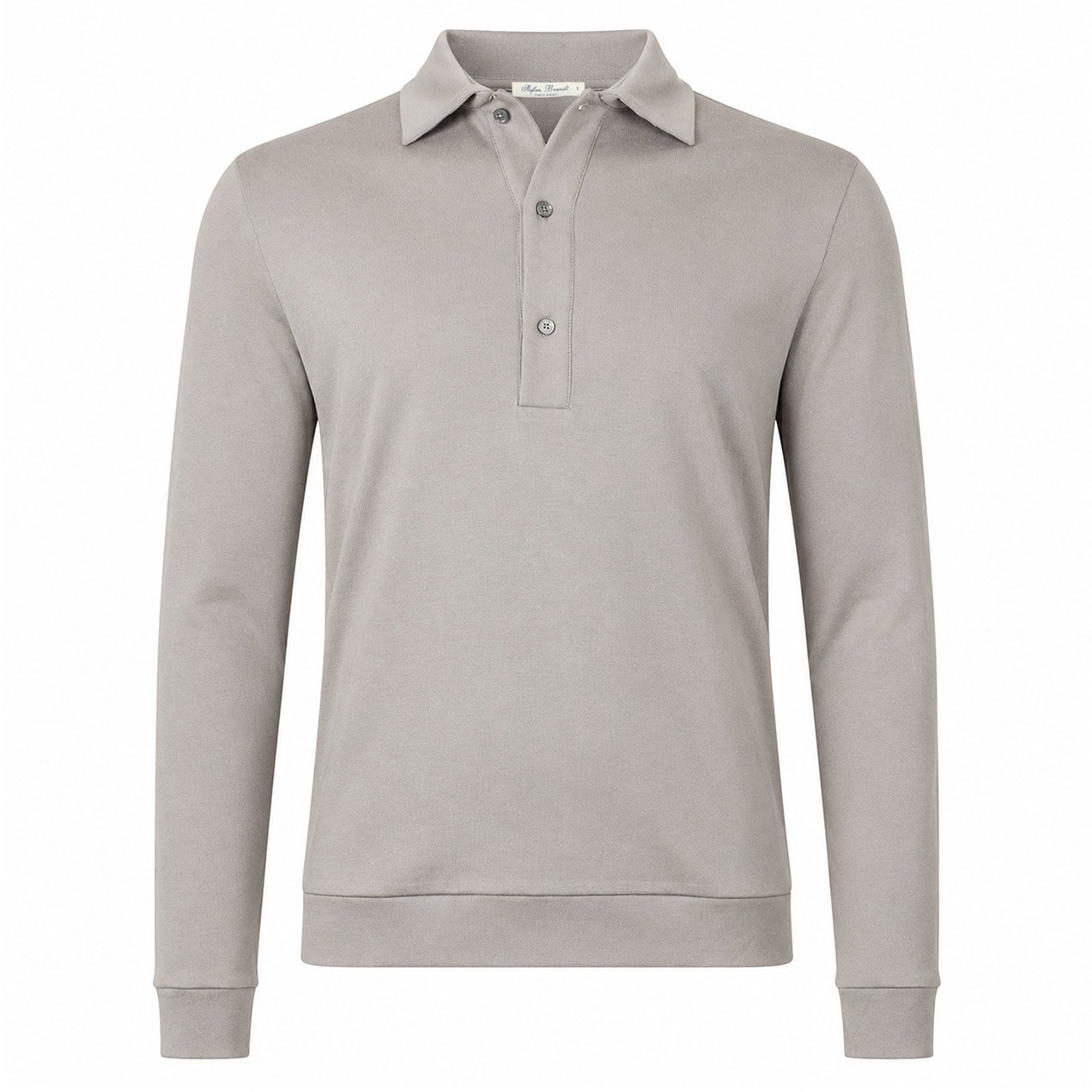 Stefan Brandt Polo lange mouw Lim 3B greige Grijs