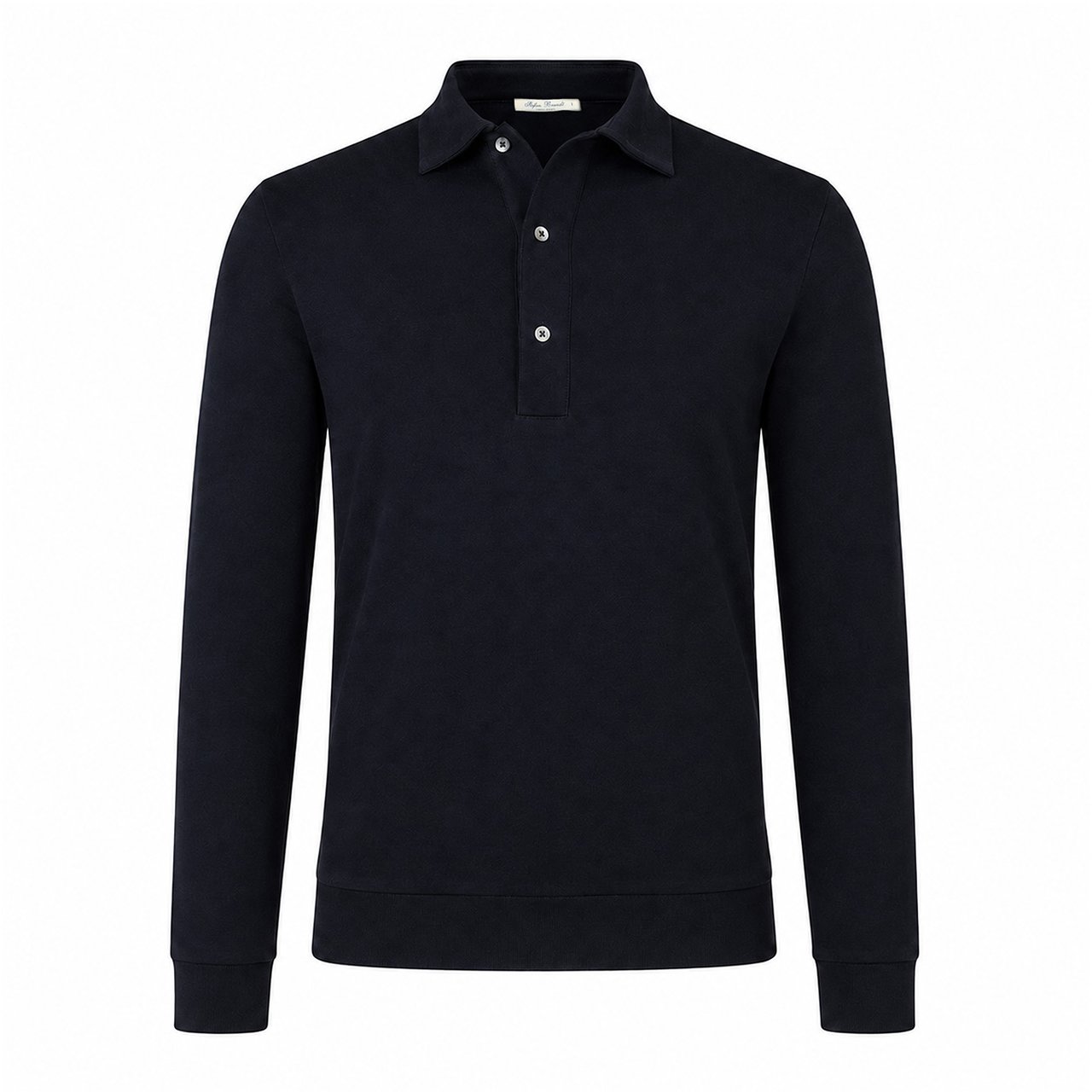 Stefan Brandt Polo lange mouw Lim 3B donkerblauw Blauw
