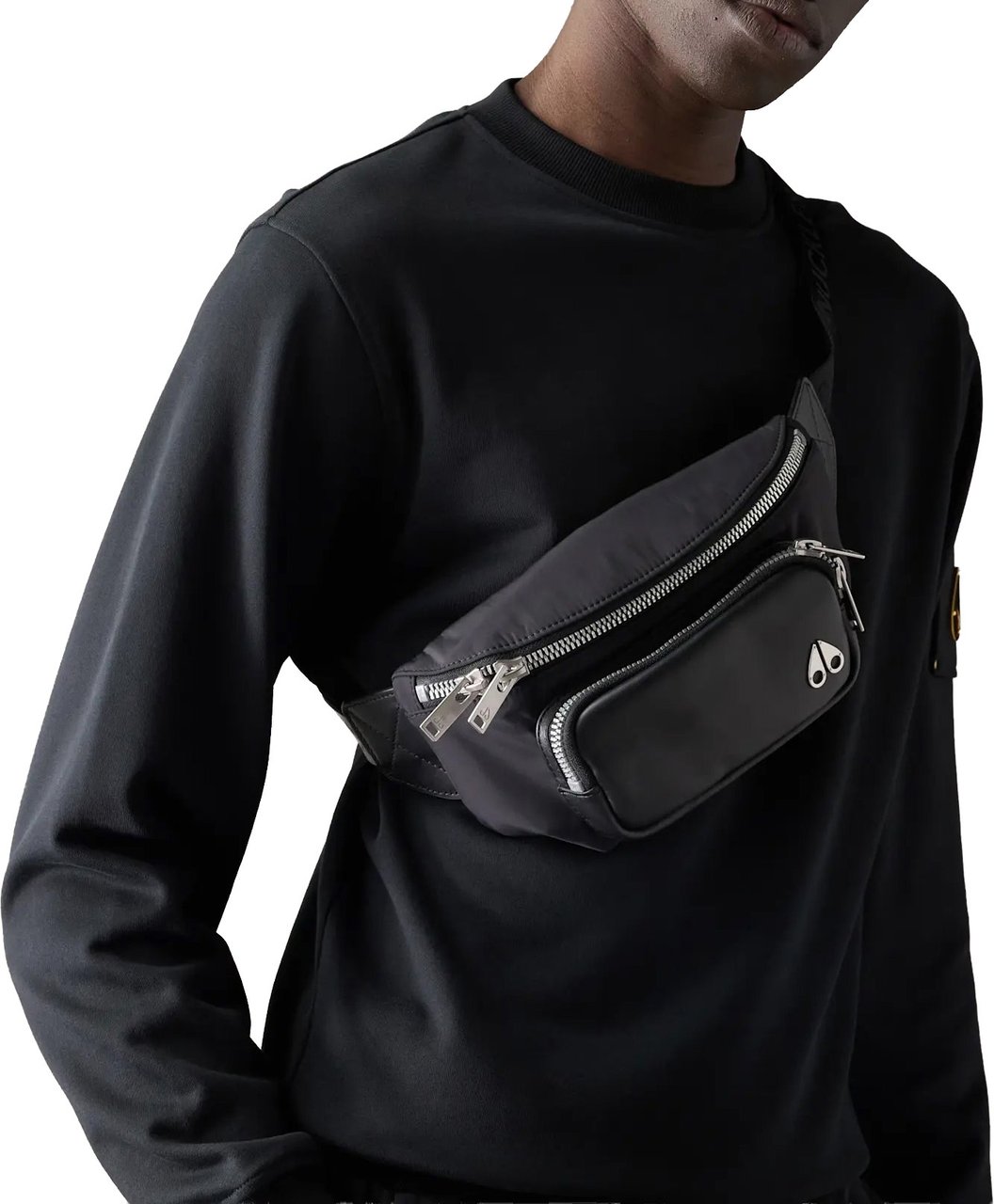 Moose Knuckles Logo Waist Bag Black Zwart